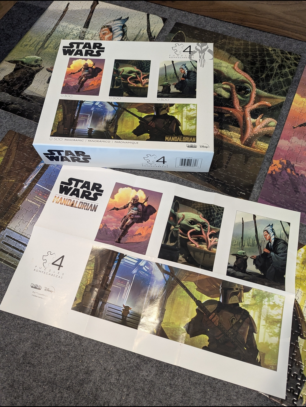Star Wars The Mandalorian Set Of Four Puzzles, Puzzle Lot, 300 Piece 500 Piece